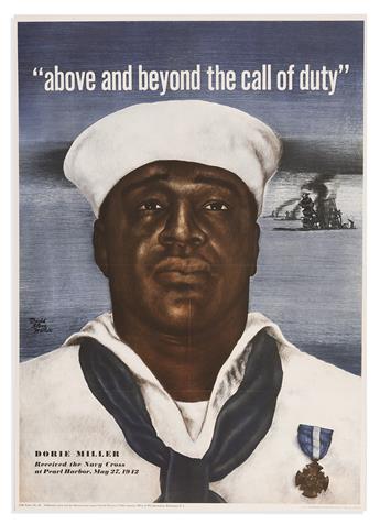 (WORLD WAR TWO.) "Above and Beyond the Call of Duty": Dorie Miller Received the Navy Cross at Pearl Harbor.                                      